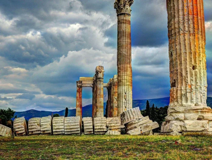 grecia-atena-templul-lui-zeus Coloane din Templul lui Zeus, Atena